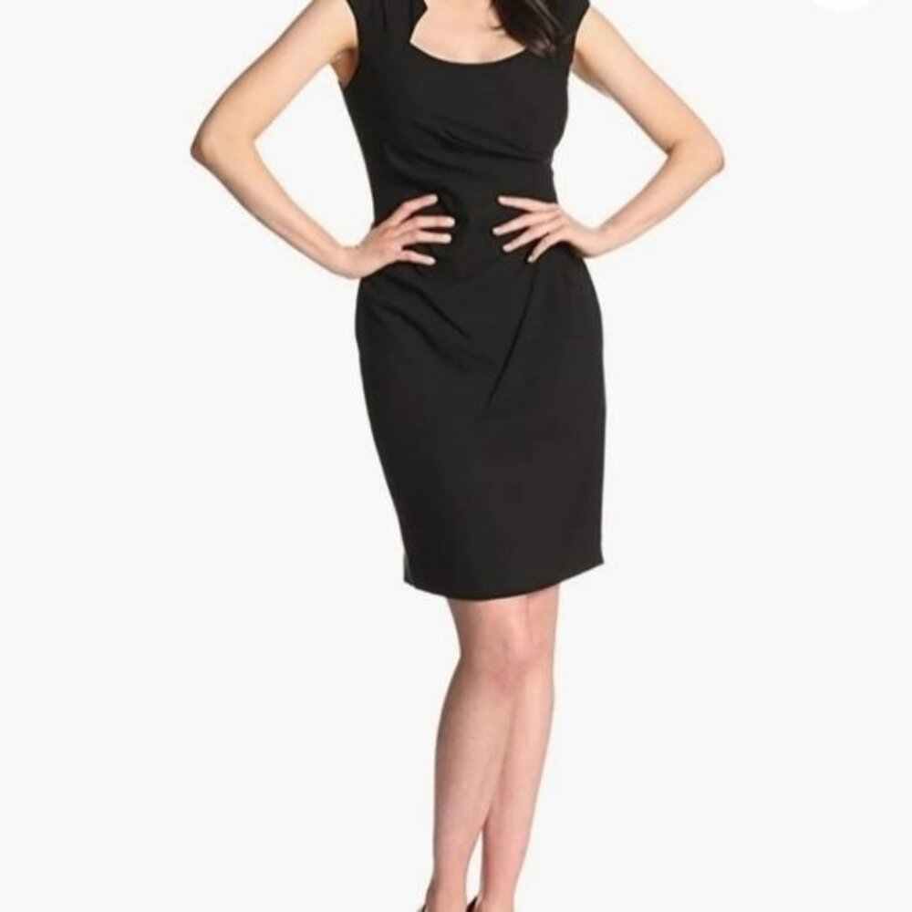 Calvin klein womens mini dress brack color sleeveless rushed Size small - Picture 1 of 15